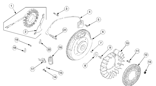 Ignition, Electrical And Flywheel Diagram and Parts List for GT2544 K015-Before-13A2D7L710 Cub Cadet Lawn Tractor